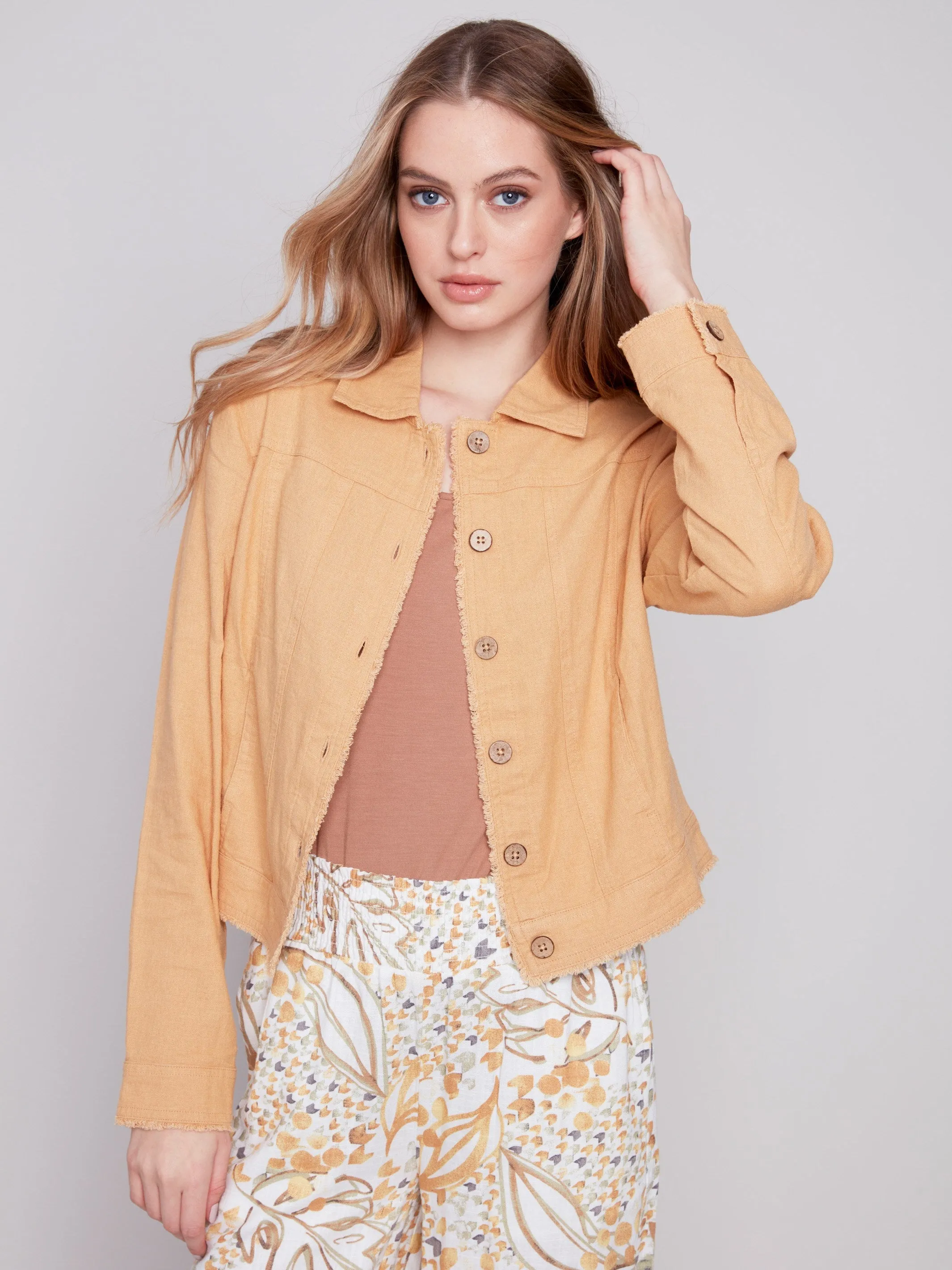 Linen Blend Jacket - Corn