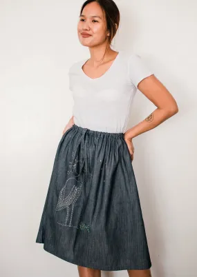 Little Egret Denim Drawstring Skirt no. 1