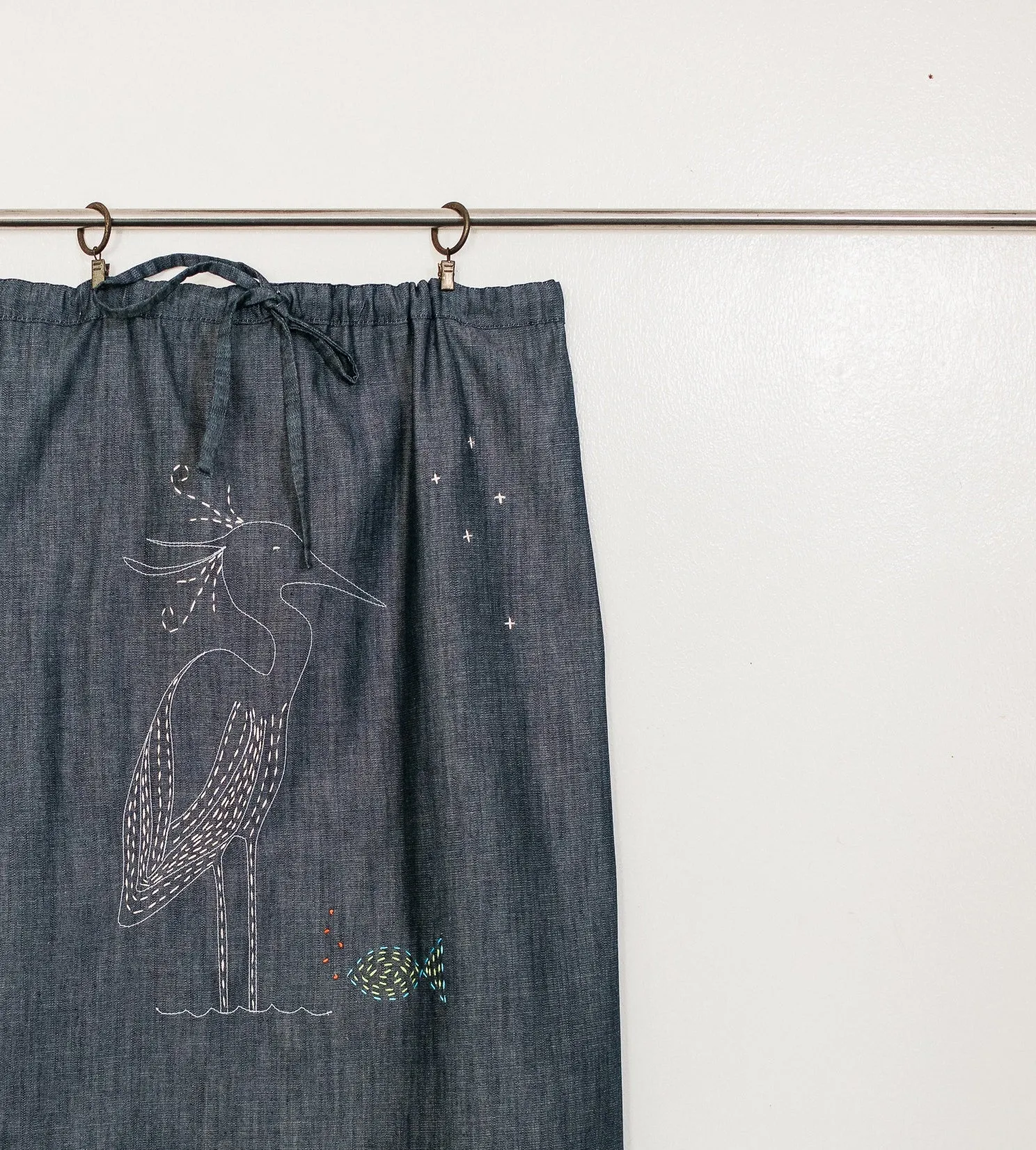 Little Egret Denim Drawstring Skirt no. 1