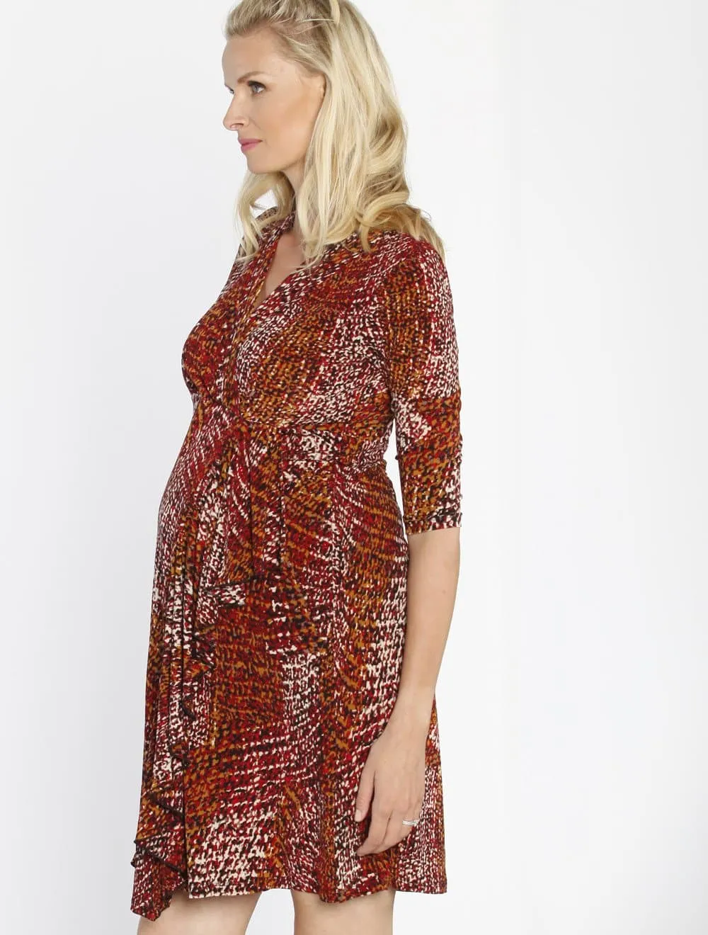 Maternity Mock Wrap Half Sleeve Dress - Size XS only