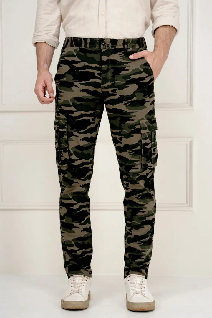 Military Camo Slim Fit Cargo Pants