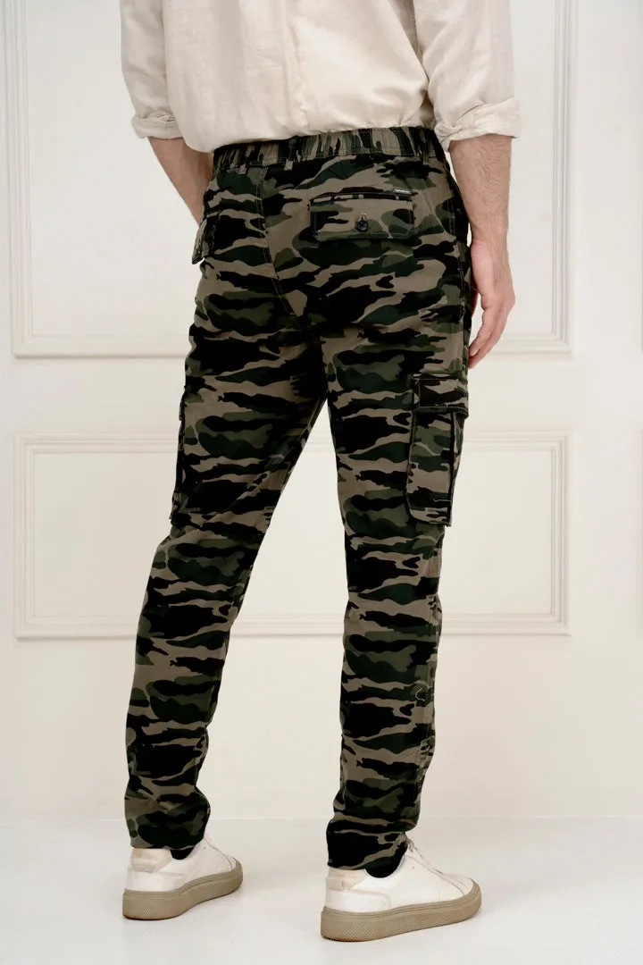 Military Camo Slim Fit Cargo Pants