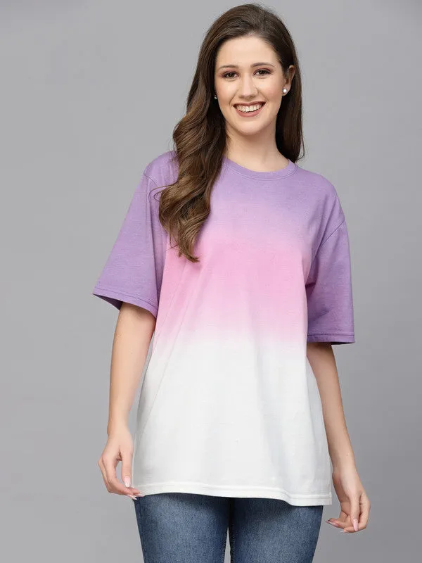 Odour Free Ombre Dyed Long T-shirt For Women