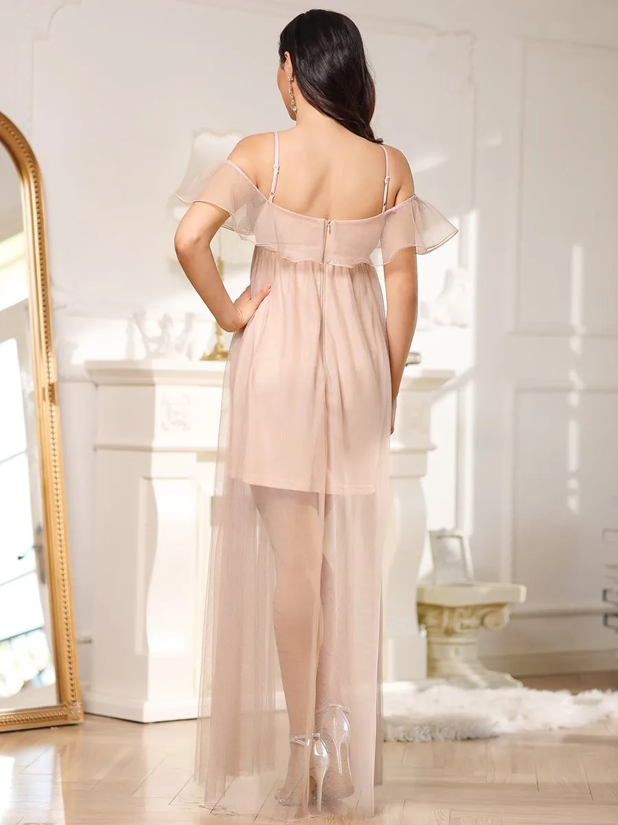 Off Shoulder A Line Floor Length Wholesale Maternity Dresses