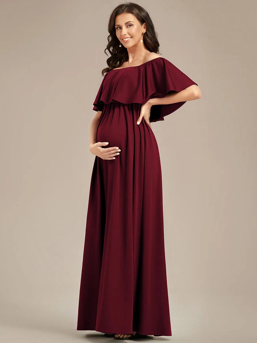 Off Shoulder Pleated A Line Wholesale Maternity Dresses