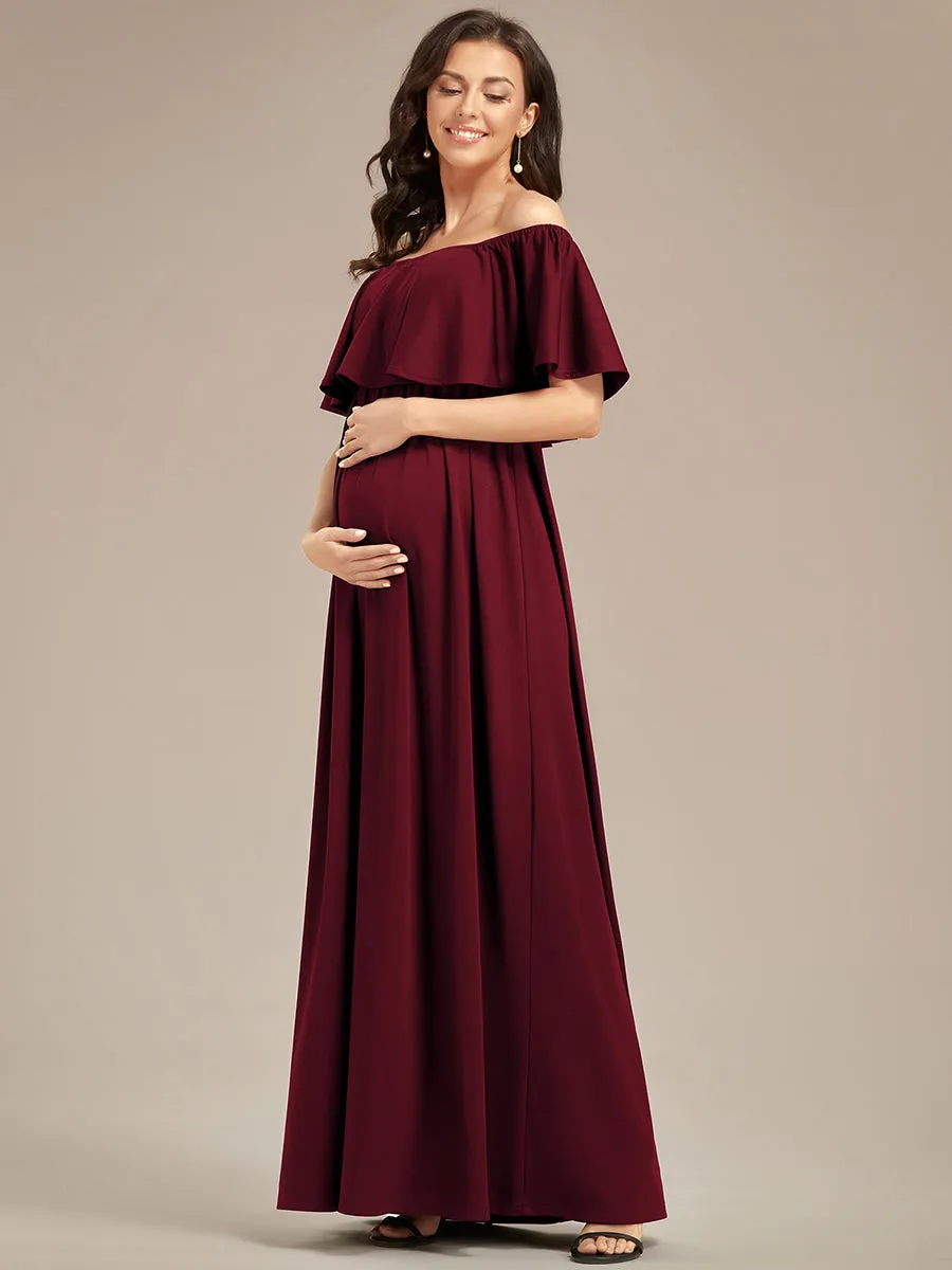 Off Shoulder Pleated A Line Wholesale Maternity Dresses