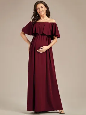 Off Shoulder Pleated A Line Wholesale Maternity Dresses