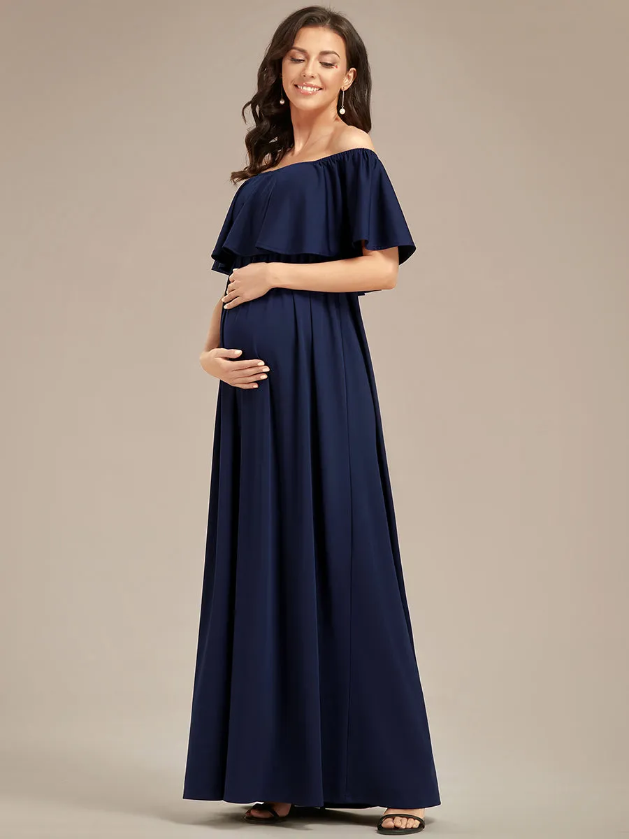 Off Shoulder Pleated A Line Wholesale Maternity Dresses