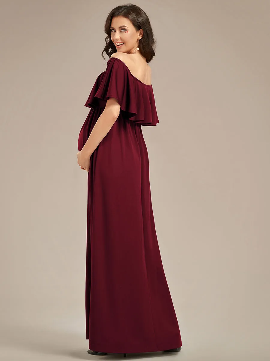 Off Shoulder Pleated A Line Wholesale Maternity Dresses