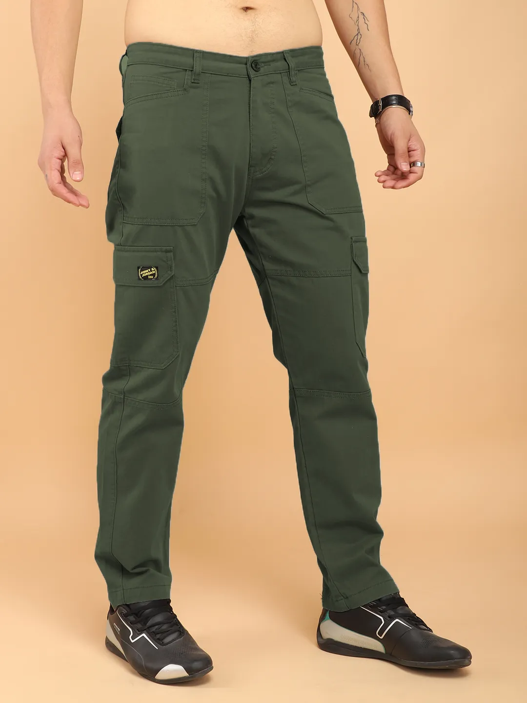 Olive Green Jacobs Carpenter Pocket Design Cargo