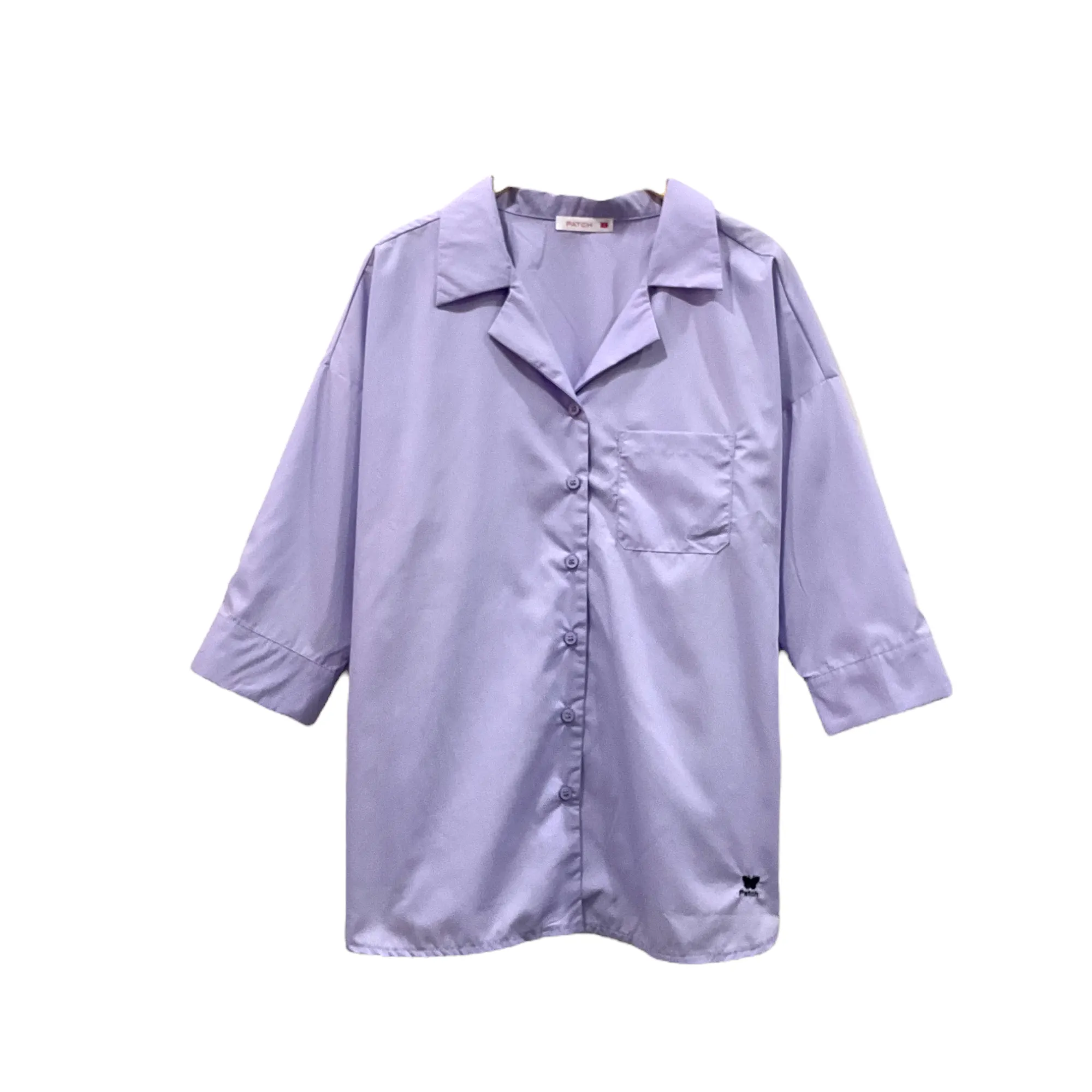 Patch Women Cotton 3/4 Sleeve Shirt