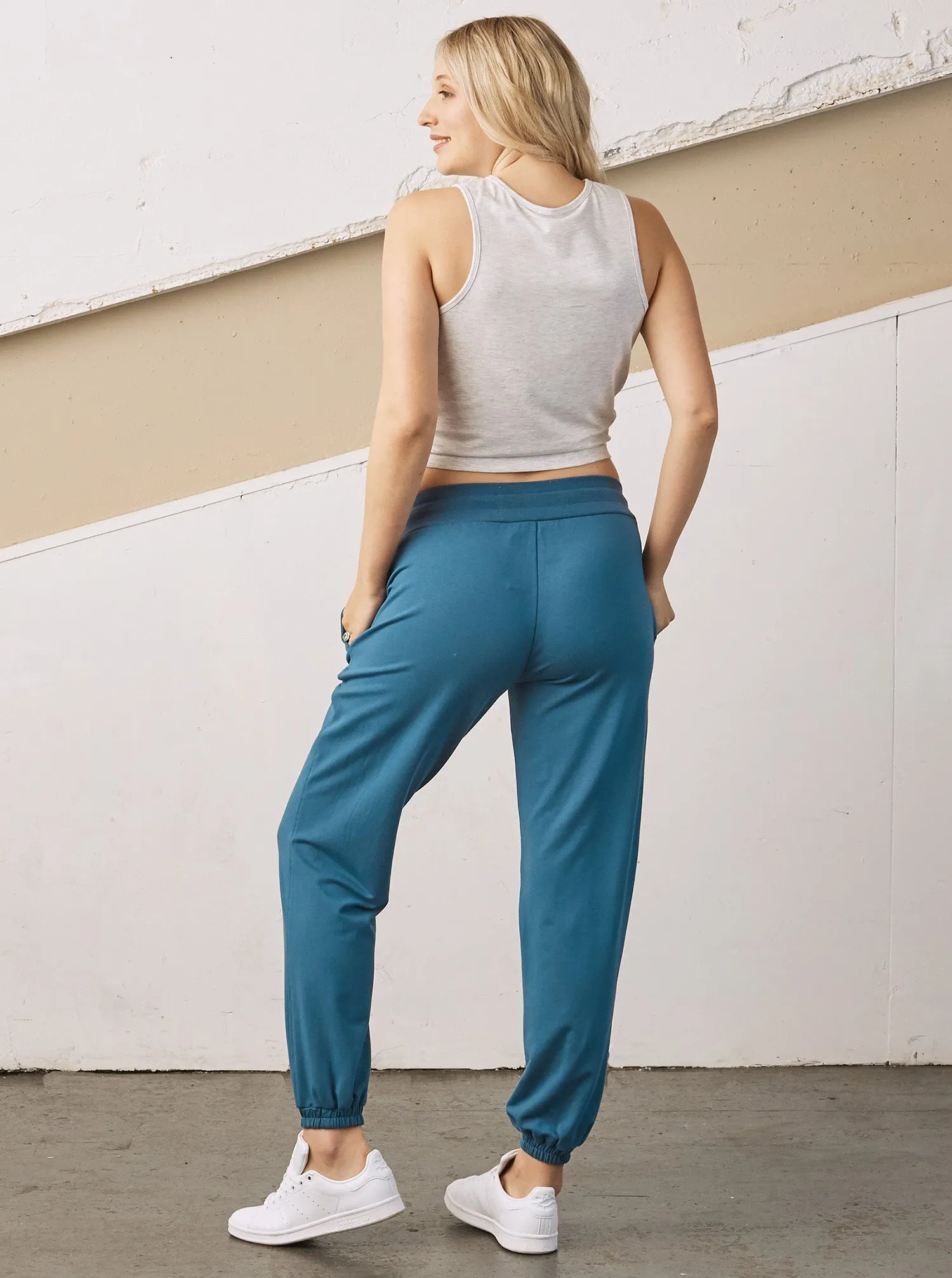 Peta Low Waist Maternity Jogger Pants- Blue