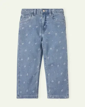 Printed Hearts Straight Fit Jeans