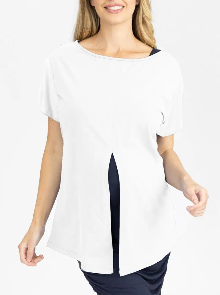 Reversible Maternity T-Shirt in Off White