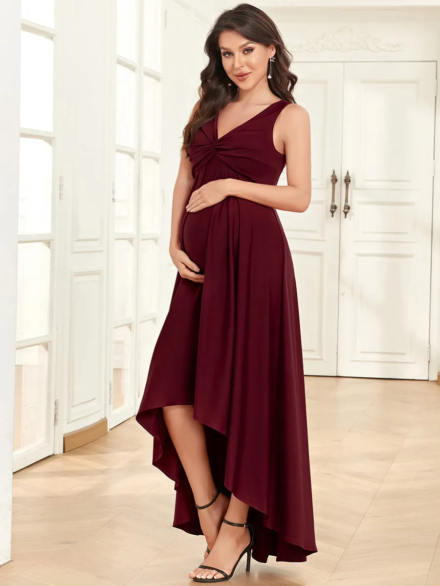 Sleeveless V-Neck Asymmetrical Hem Wholesale Maternity Dresses