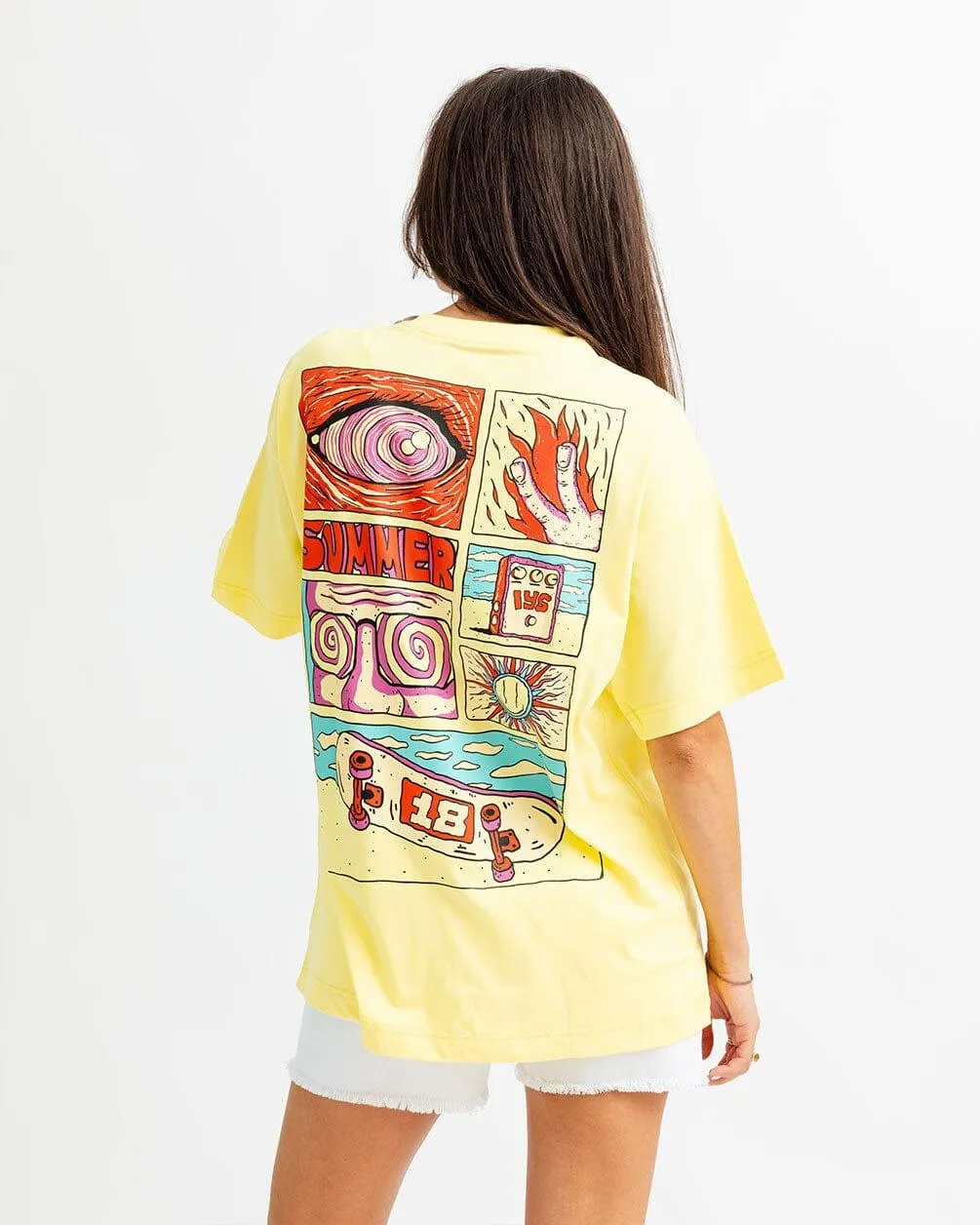 Summer Skate Printed Oversized Tee