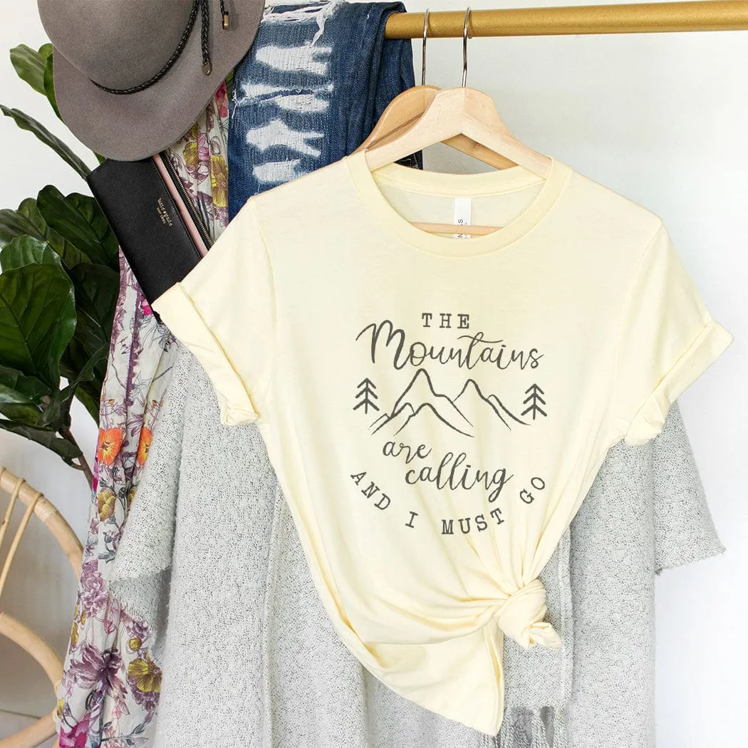 The Mountains Are Calling Outdoors Graphic T-Shirt - NA136