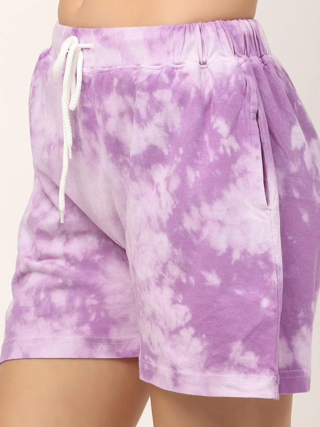 Tie & Dye Cotton Knitted Shorts