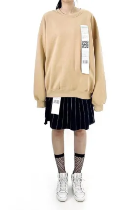 Unisex Oversized Label Sweatshirt in Beige