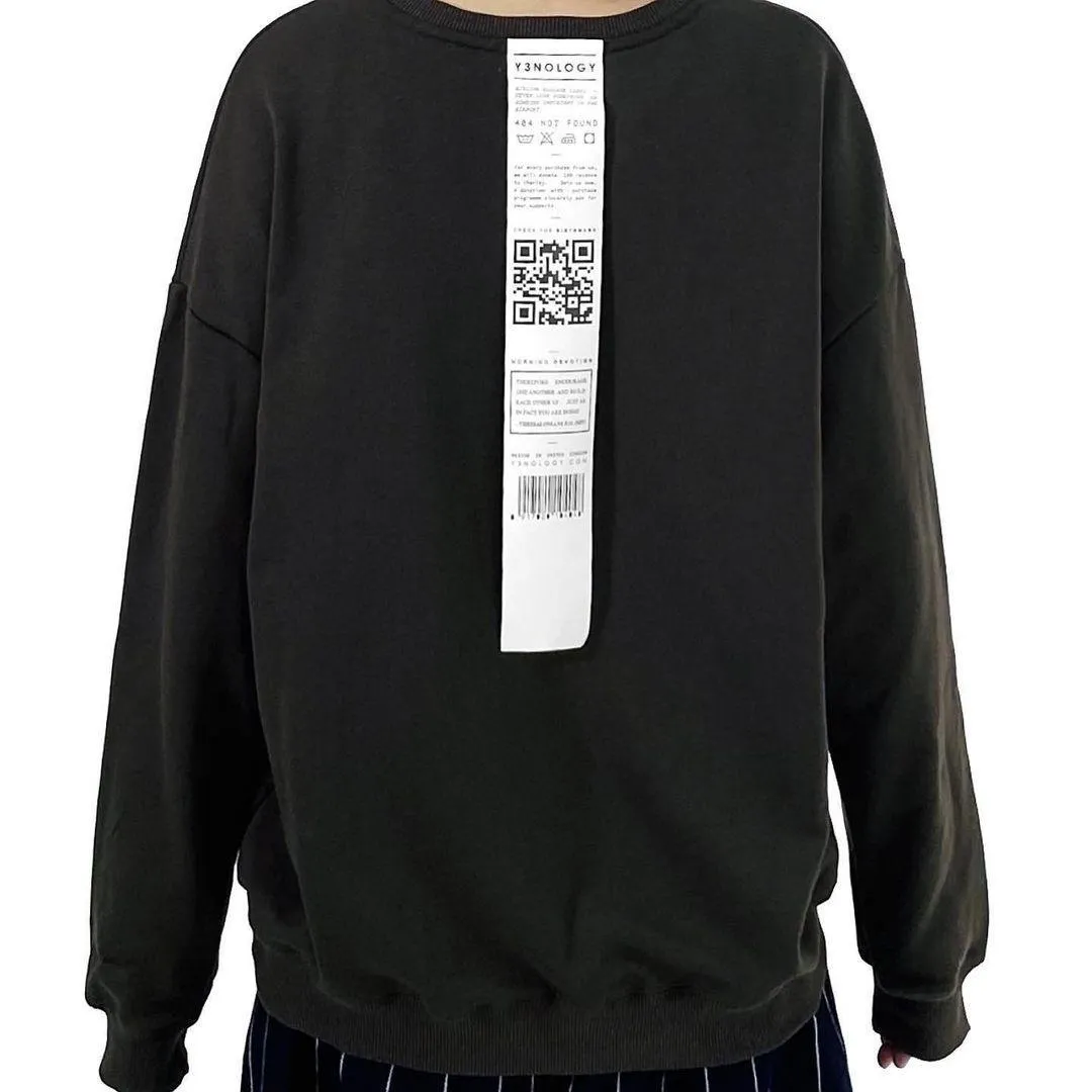 Unisex Oversized Label Sweatshirt in Black