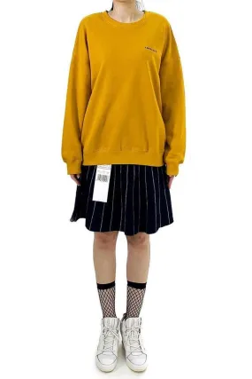 Unisex Oversized Label Sweatshirt in Mustard