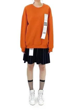 Unisex Oversized Label Sweatshirt in Orange