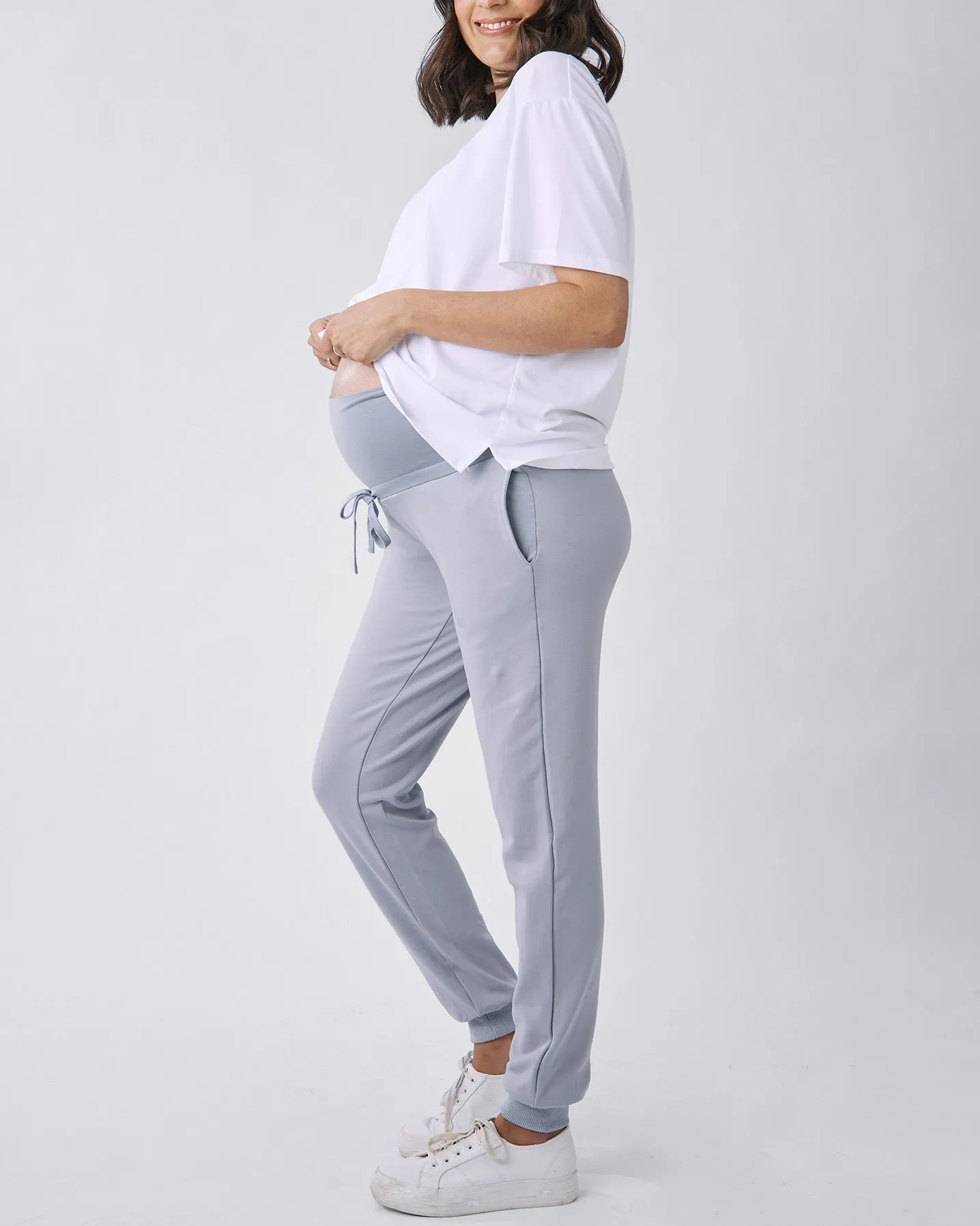 Versatile and Comfortable Maternity Cotton Tee in White