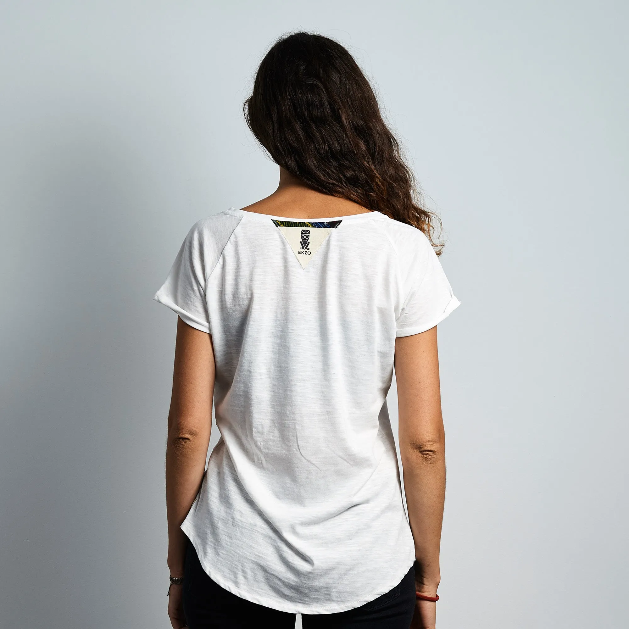 V- Neck Tee Wax Patch - Jasmine White