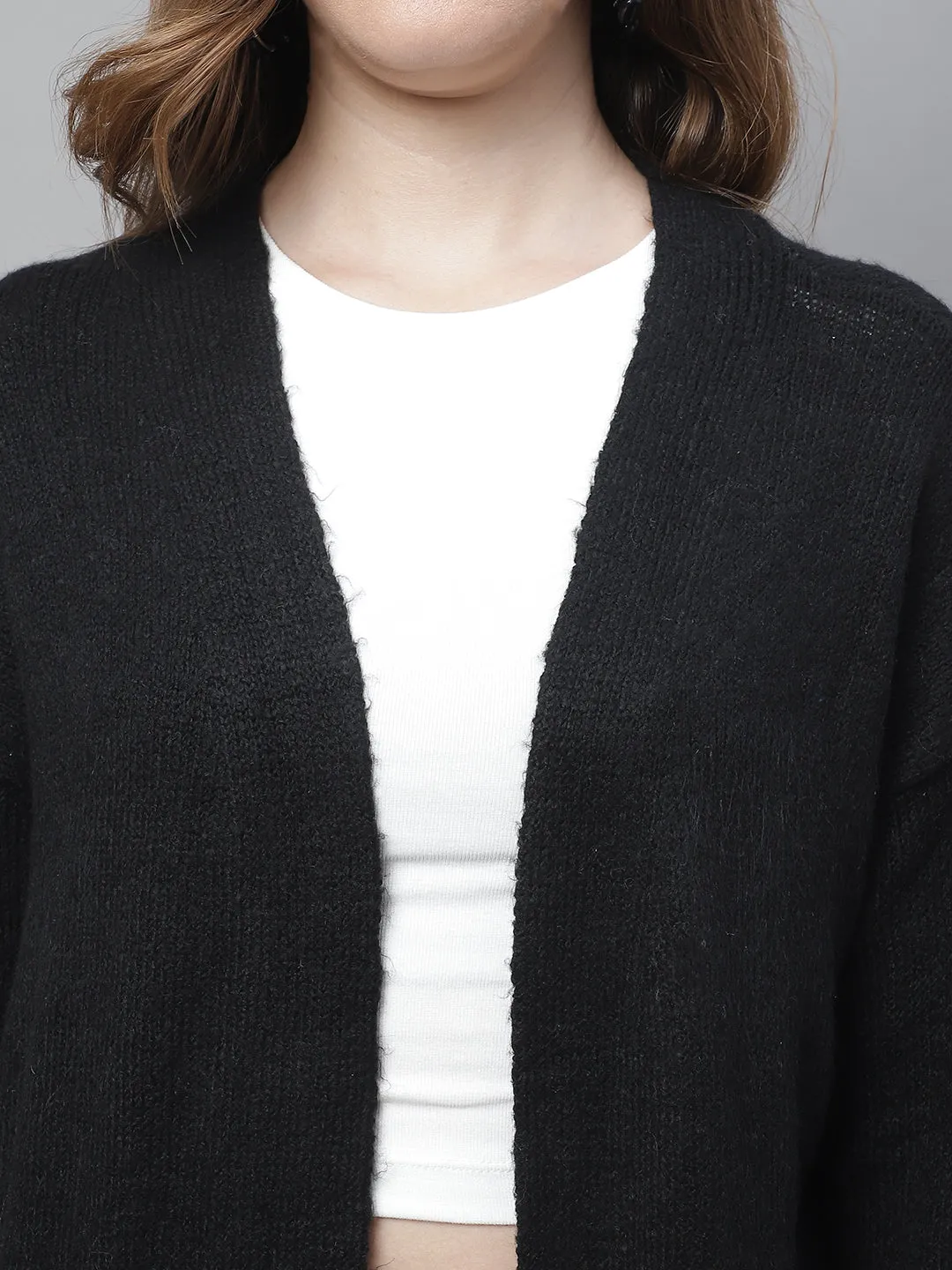 Women Black Open Shrug