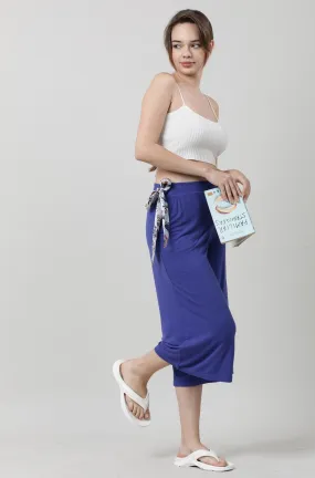 Women Blue Relaxed Fit Culottes