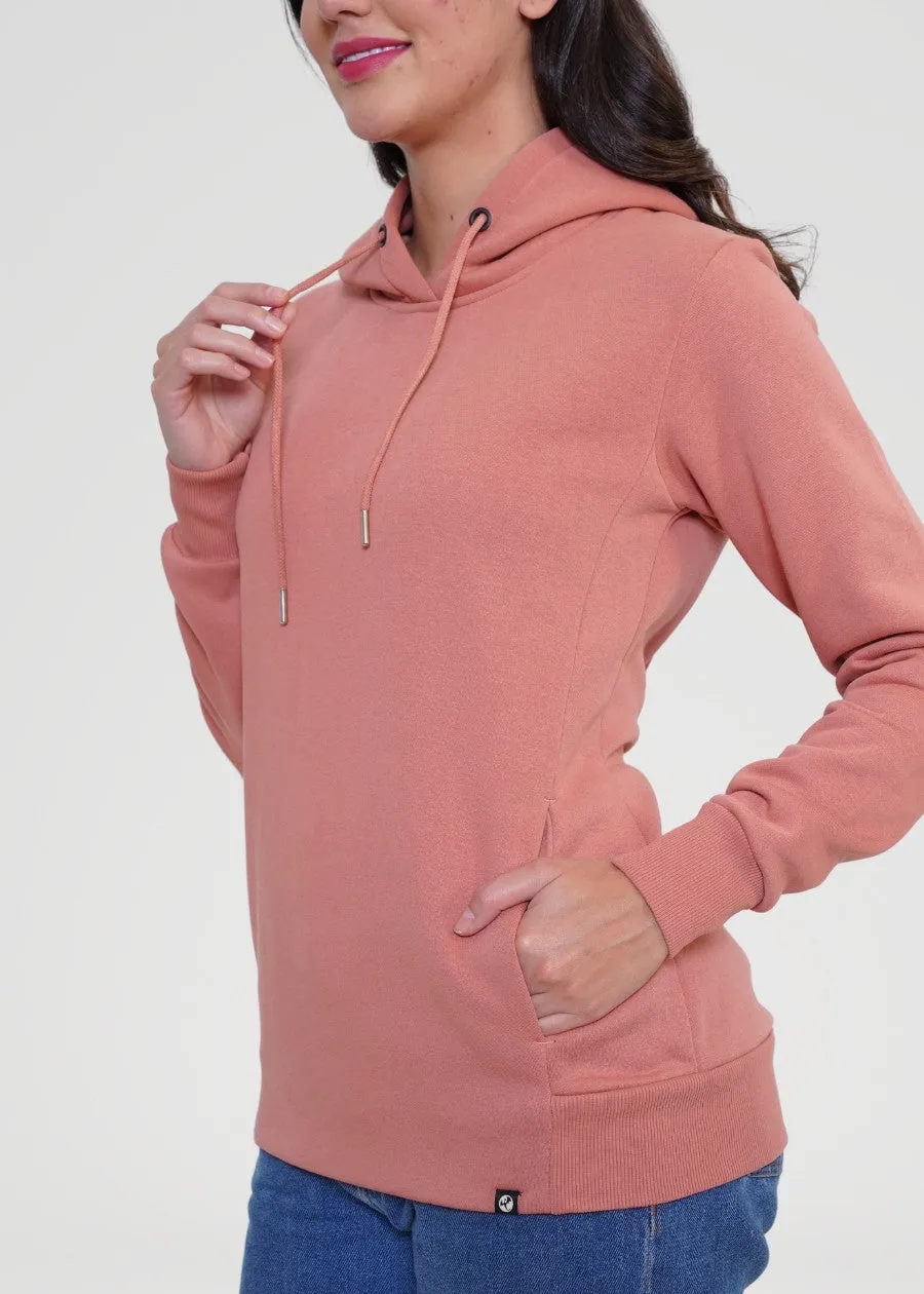 Women Fleece Hoodie Sweatshirt | Salmon Pink | Pronk