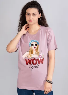 Wow Girls Women Boyfriend T-Shirt